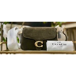 New!!!  Coach Olive Green Suede Soft Tabby Shoulder Bag / Crossbody